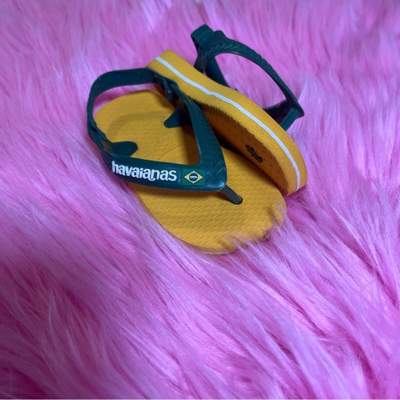 Havaianas Unisex-Child Baby's Brazil Logo Sandal Yellow Flip-Flop - Picture 4 of 4